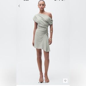Mango asymmetrical draped dress
